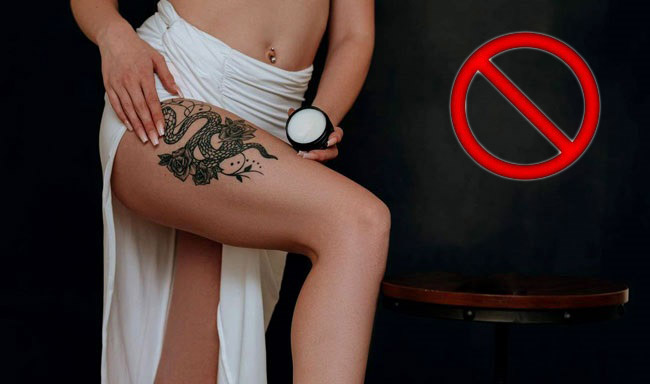 Not appropriate to apply vaseline on a tattoo