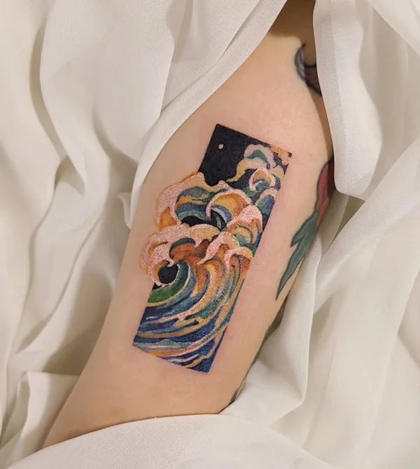 Ocean wave Japanese tattoo