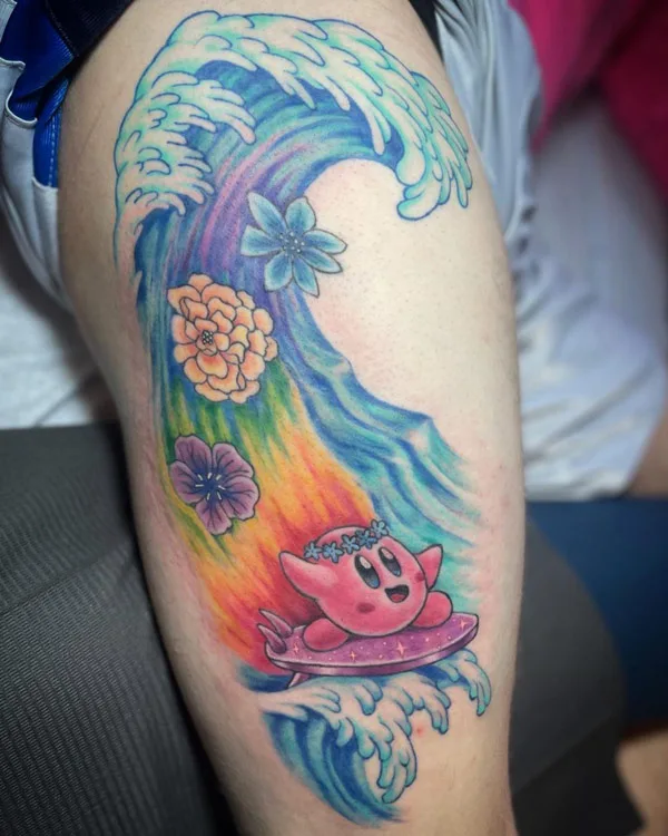 Ocean wave tattoo 14