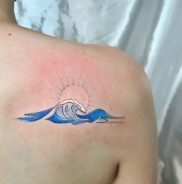 Ocean wave tattoo 15