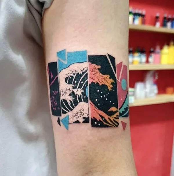 Ocean wave tattoo 18