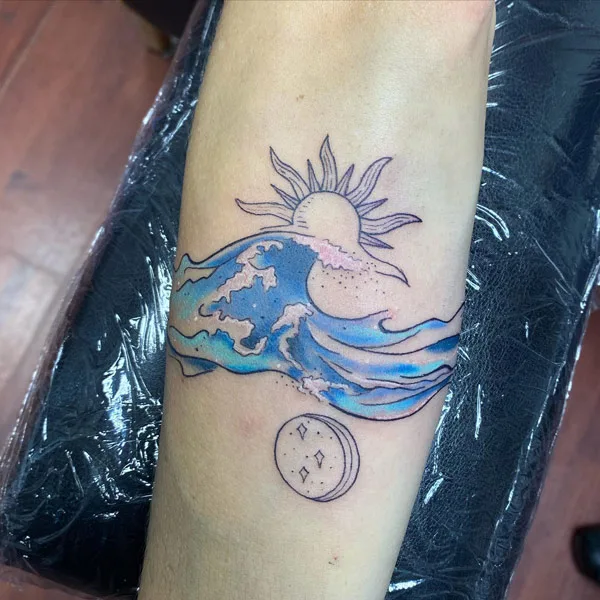 Ocean wave tattoo 20