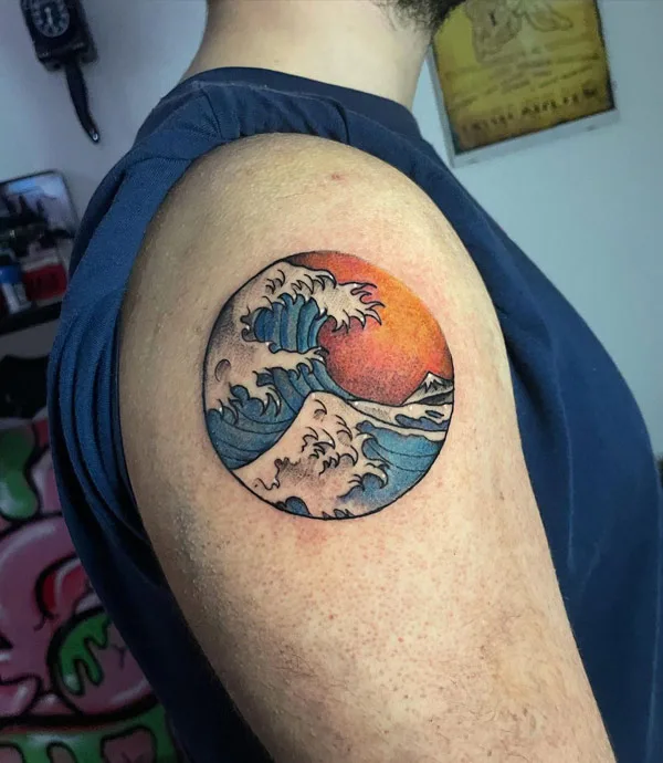 Ocean wave tattoo 24