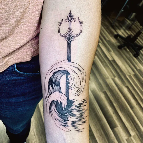 Ocean wave tattoo 25