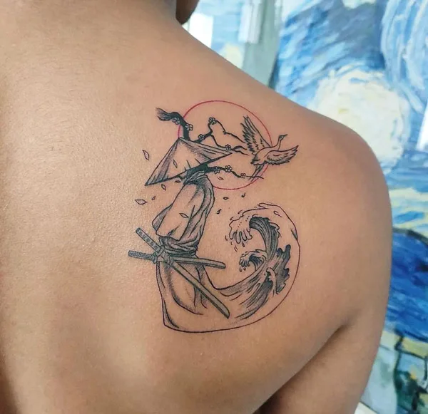 Ocean wave tattoo 4