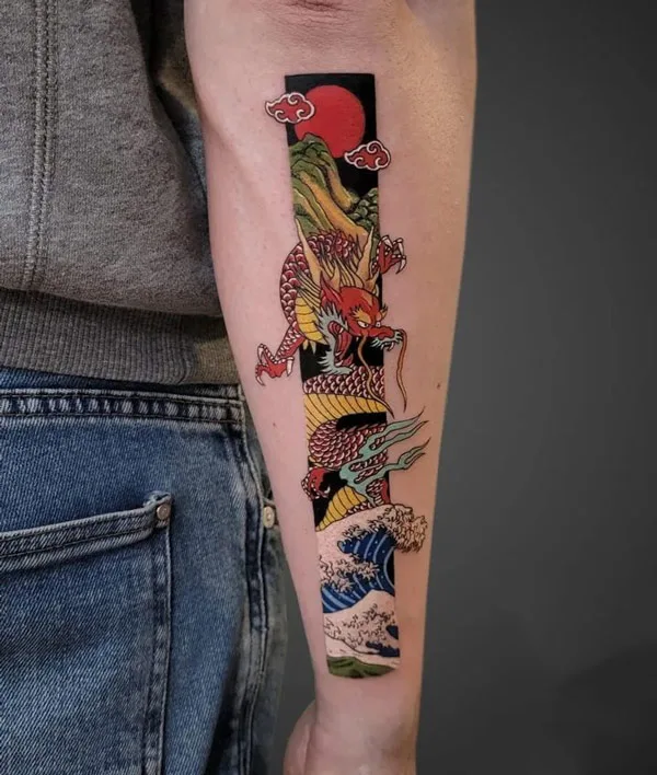 Ocean wave tattoo 41