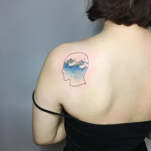 Ocean wave tattoo 42