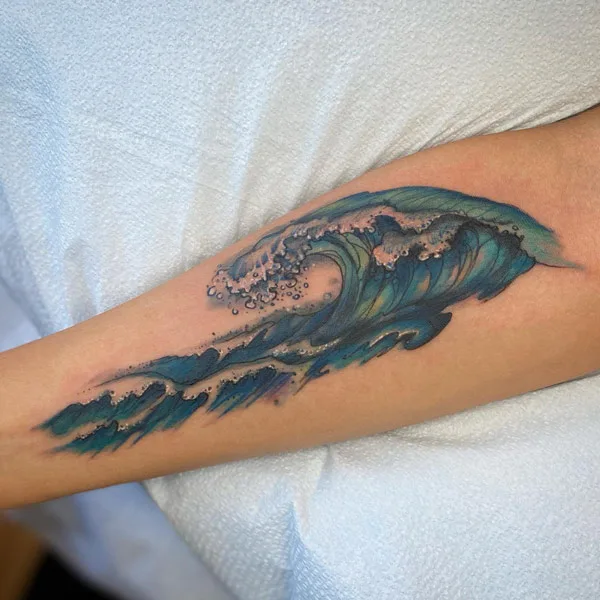 Ocean wave tattoo 48
