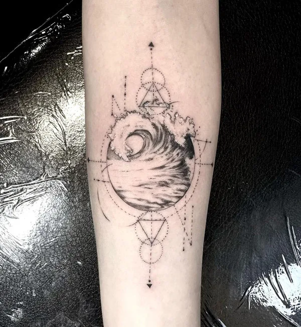 Ocean wave tattoo 7