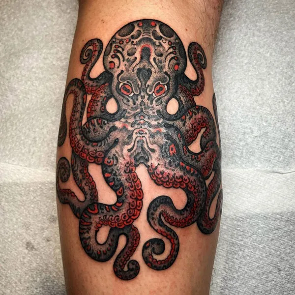 Octopus Calf Tattoo