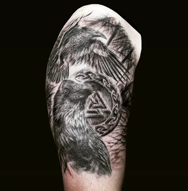 Odin Raven Tattoo 1