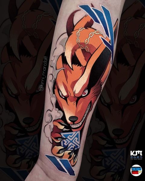 Old School Wolf Tattoo Design for Forearm