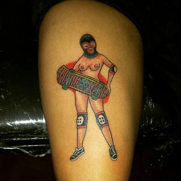 Old school naked women tattoo