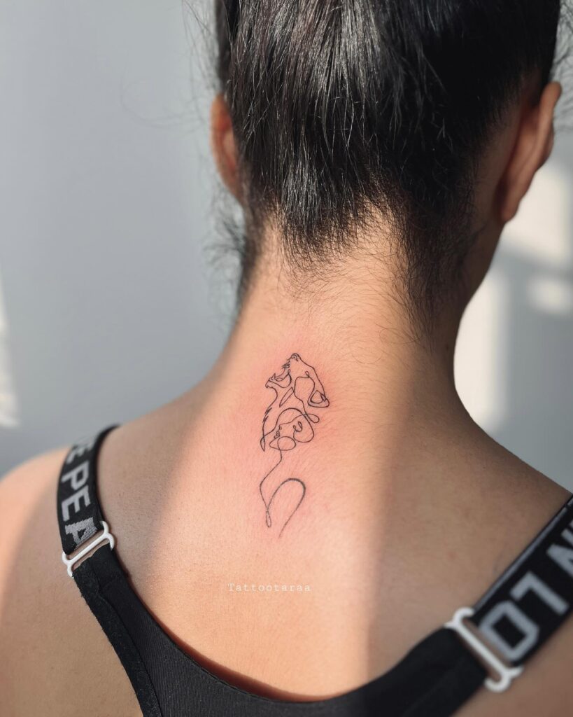 One-Line Female Figure Tattoo Artistic Minimalist and Graceful
