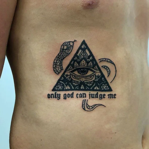 Only god can judge me eye of providence tattoo