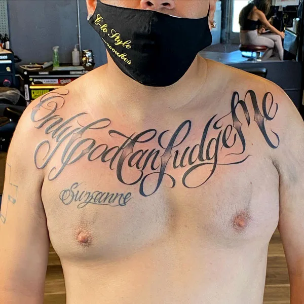 Only god can judge me tattoo 110