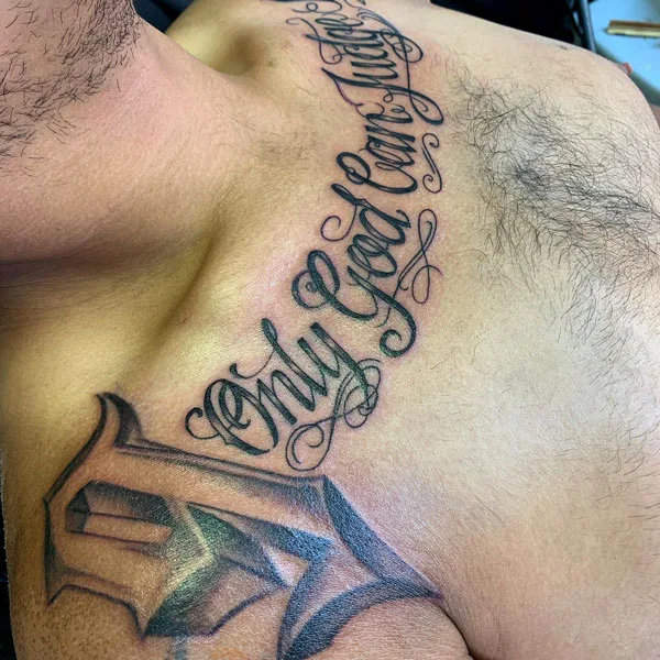 Only god can judge me tattoo 115