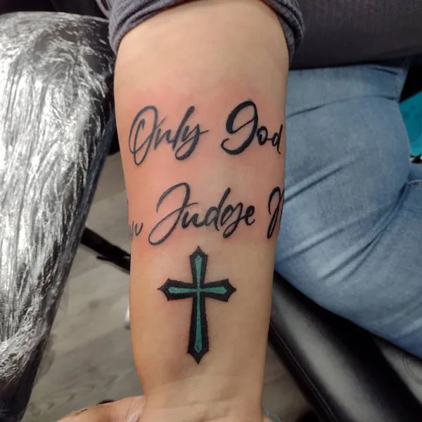 Only god can judge me tattoo 119