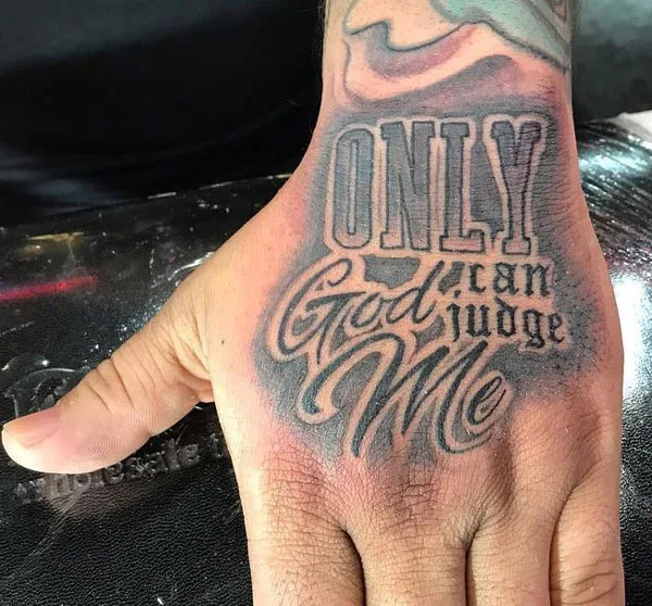 Only god can judge me tattoo 122