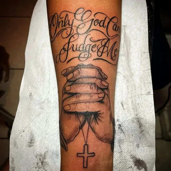 Only god can judge me tattoo 123
