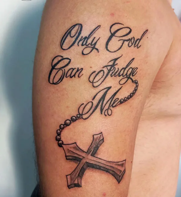 Only god can judge me tattoo 124