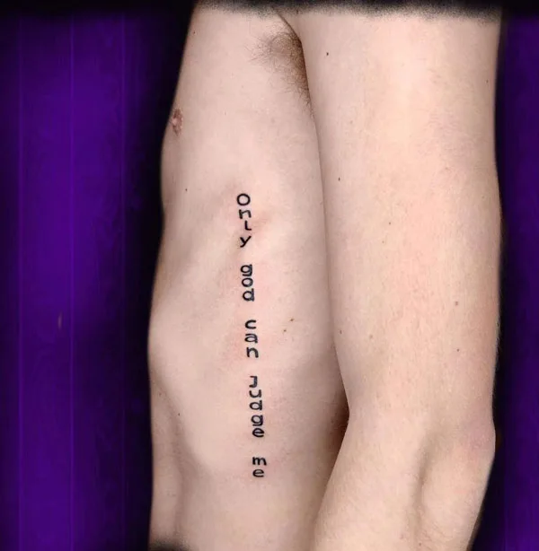 Only god can judge me tattoo 128