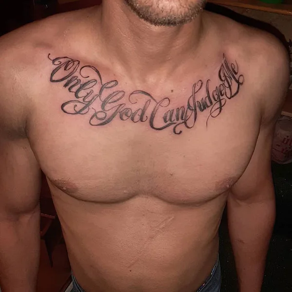 Only god can judge me tattoo 129
