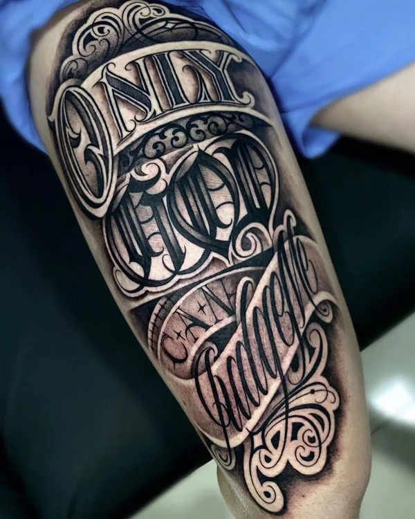 Only god can judge me tattoo 130