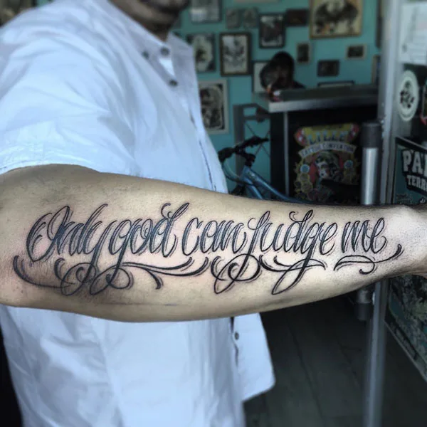 Only god can judge me tattoo 18