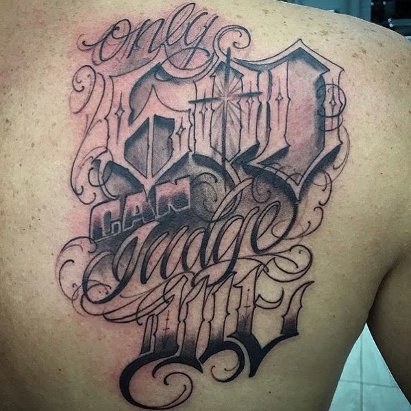 Only god can judge me tattoo 24
