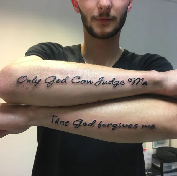 Only god can judge me tattoo 29