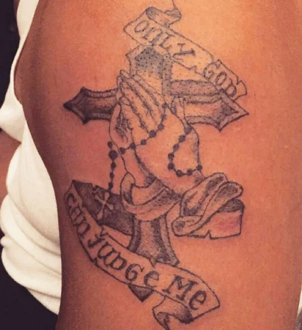 Only god can judge me tattoo 34