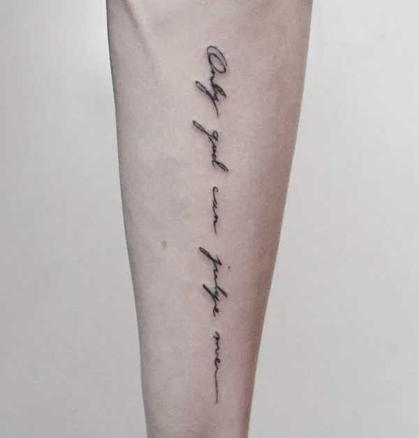 Only god can judge me tattoo 36