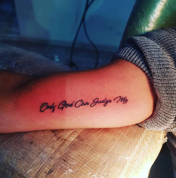 Only god can judge me tattoo 46