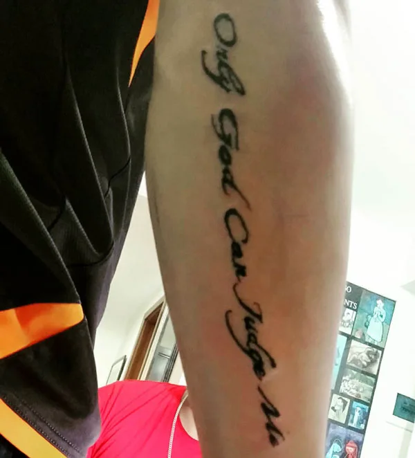 Only god can judge me tattoo 50