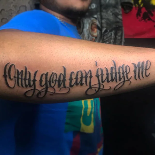 Only god can judge me tattoo 54