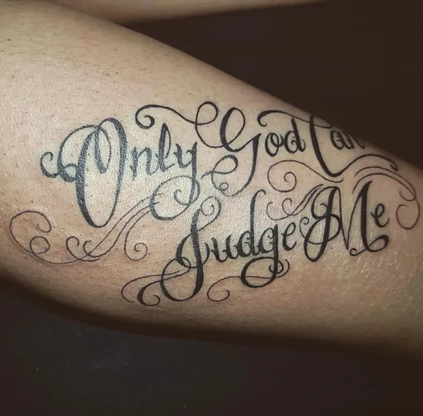 Only god can judge me tattoo 58