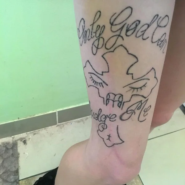 Only god can judge me tattoo 71