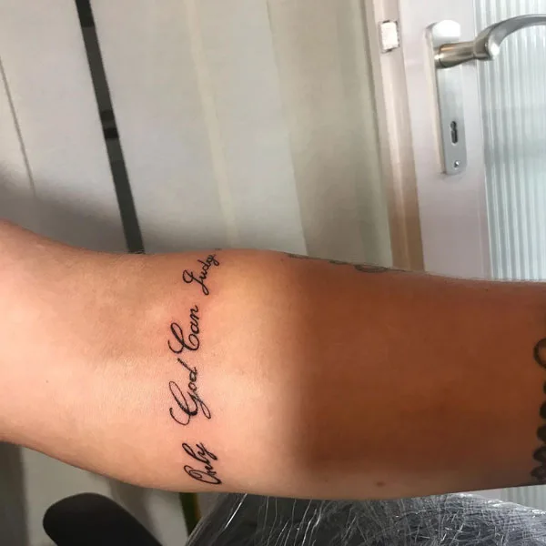 Only god can judge me tattoo 72