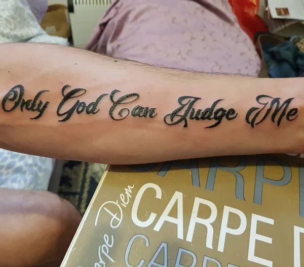 Only god can judge me tattoo 74