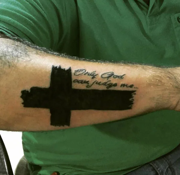 Only god can judge me tattoo 76