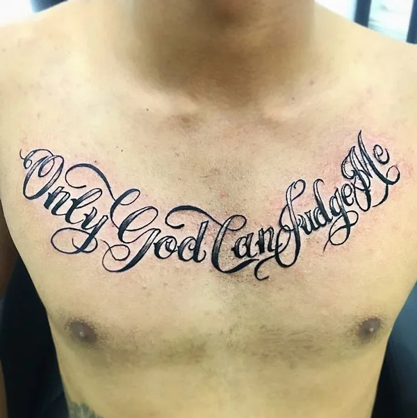 Only god can judge me tattoo 79