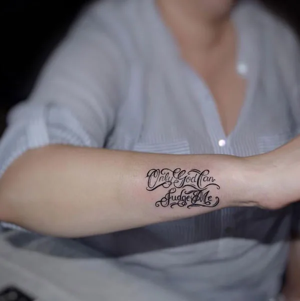 Only god can judge me tattoo 83