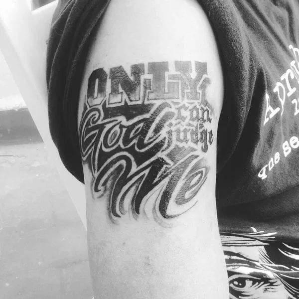 Only god can judge me tattoo 87