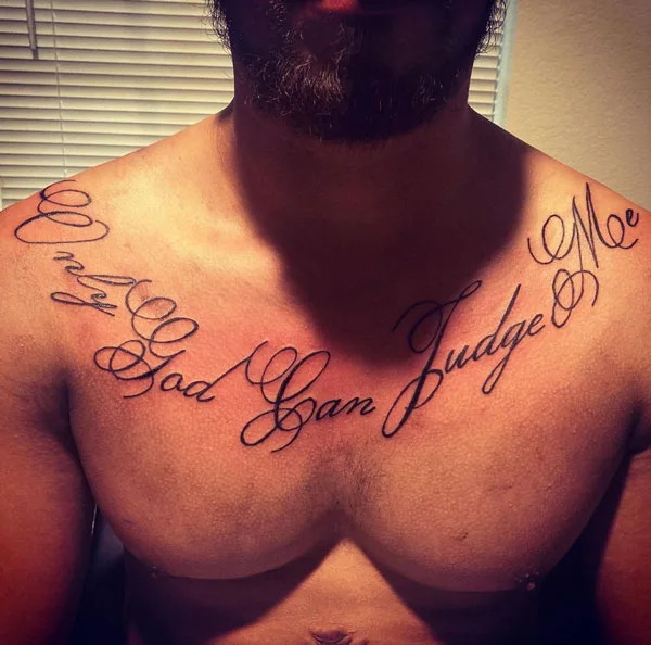Only god can judge me tattoo 93