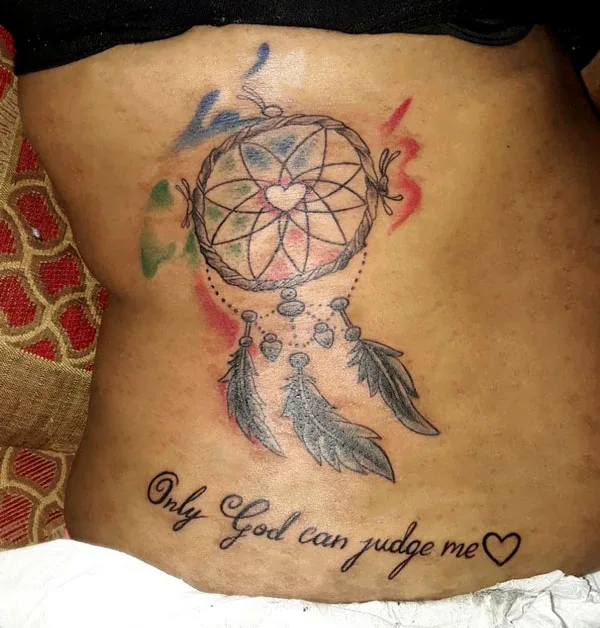 Only god can judge me tattoo dreamcatcher