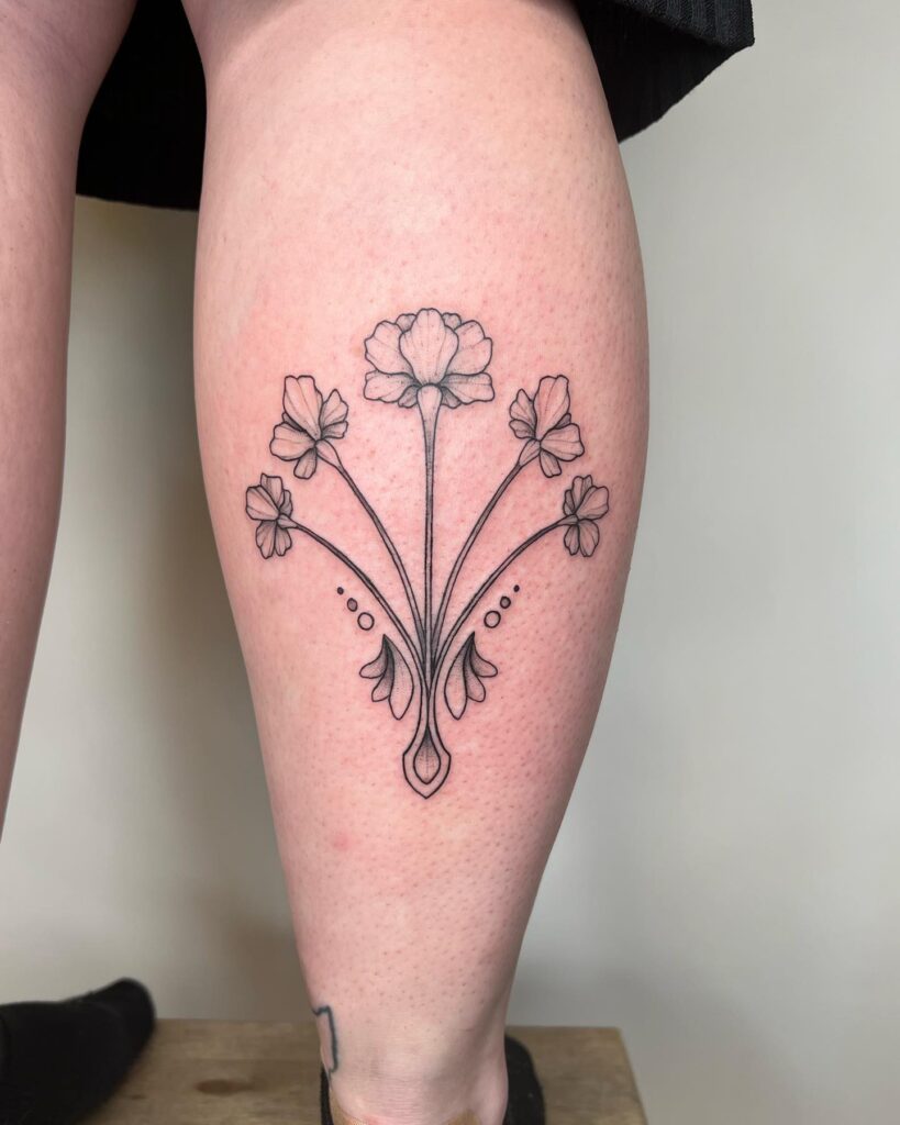 Ornamental Tattoo on the Calf for a Touch of Intricacy: Ornate Elegance 