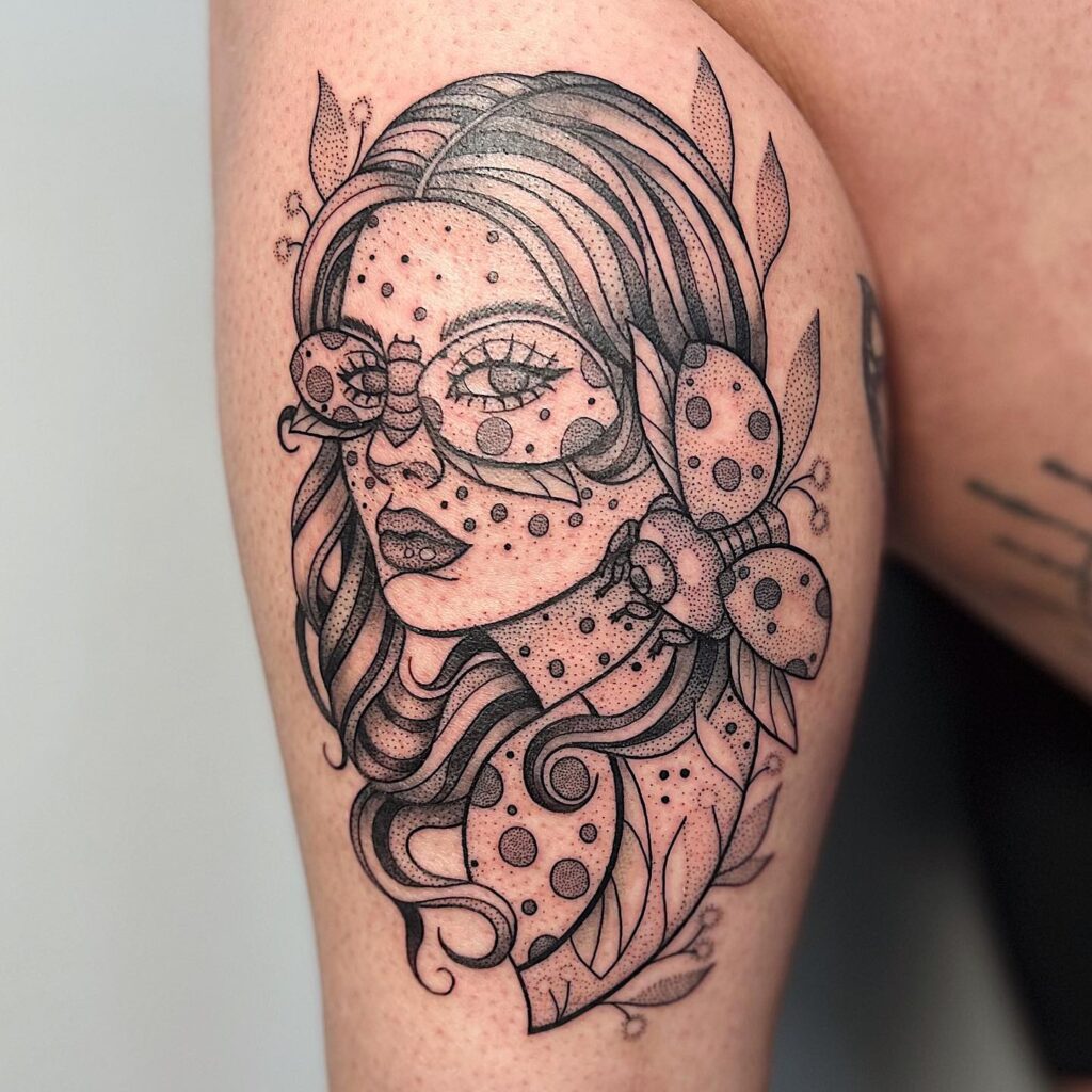 Out Of The World Lady Bug Tattoo Ideas For Men