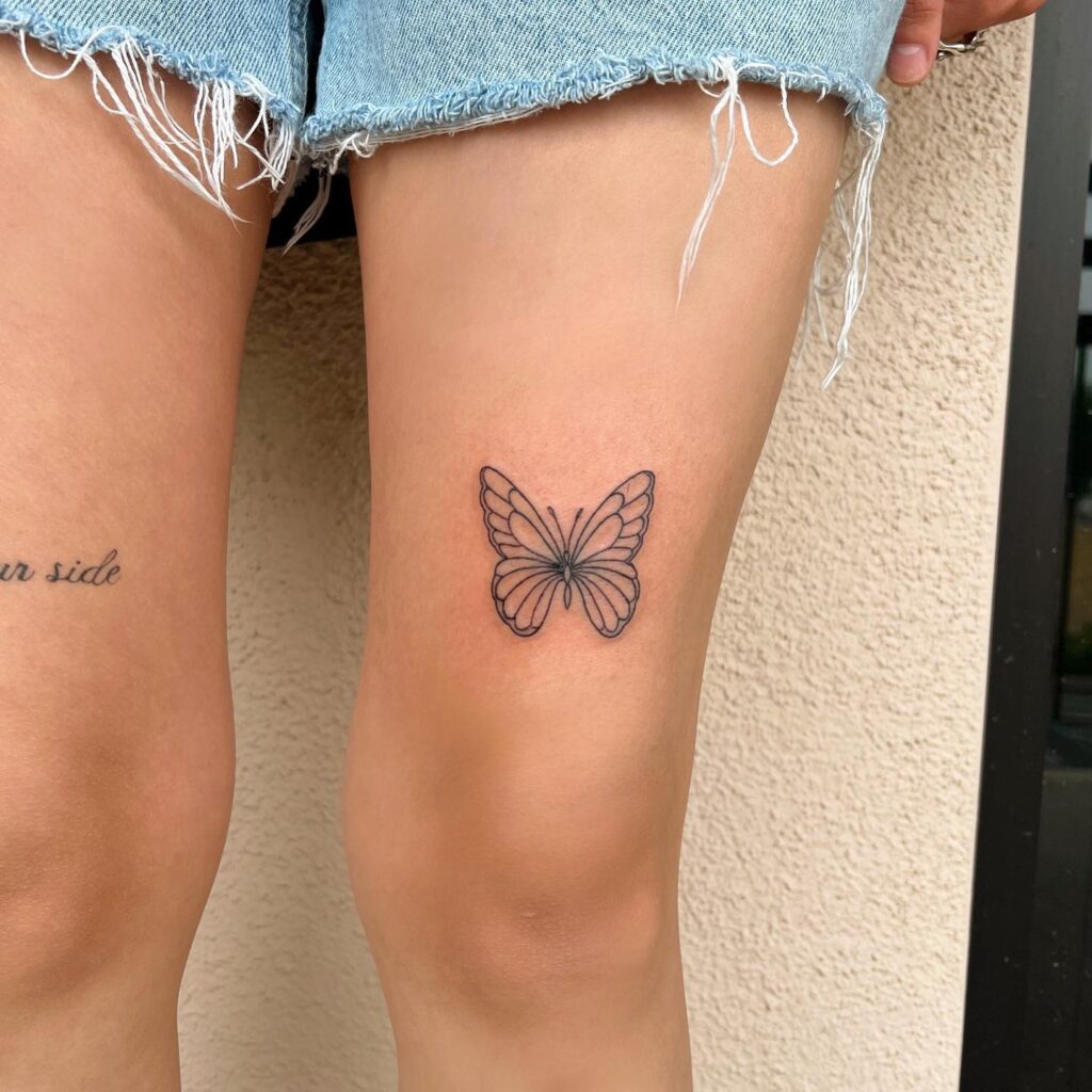 Outline butterfly simple elegance above the knee