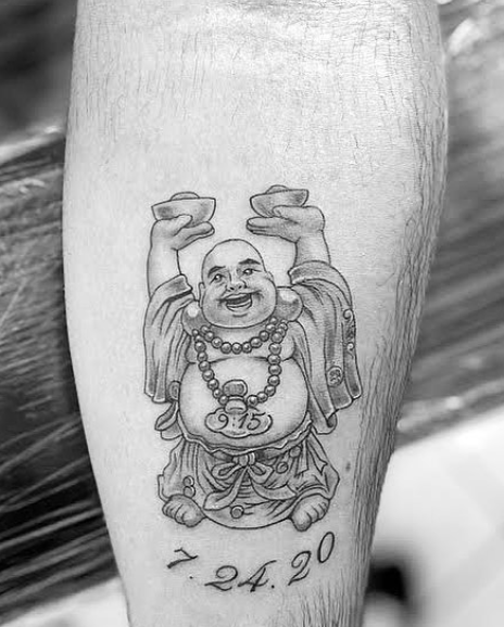 Outliner trinity angel with double gun tattoos with image